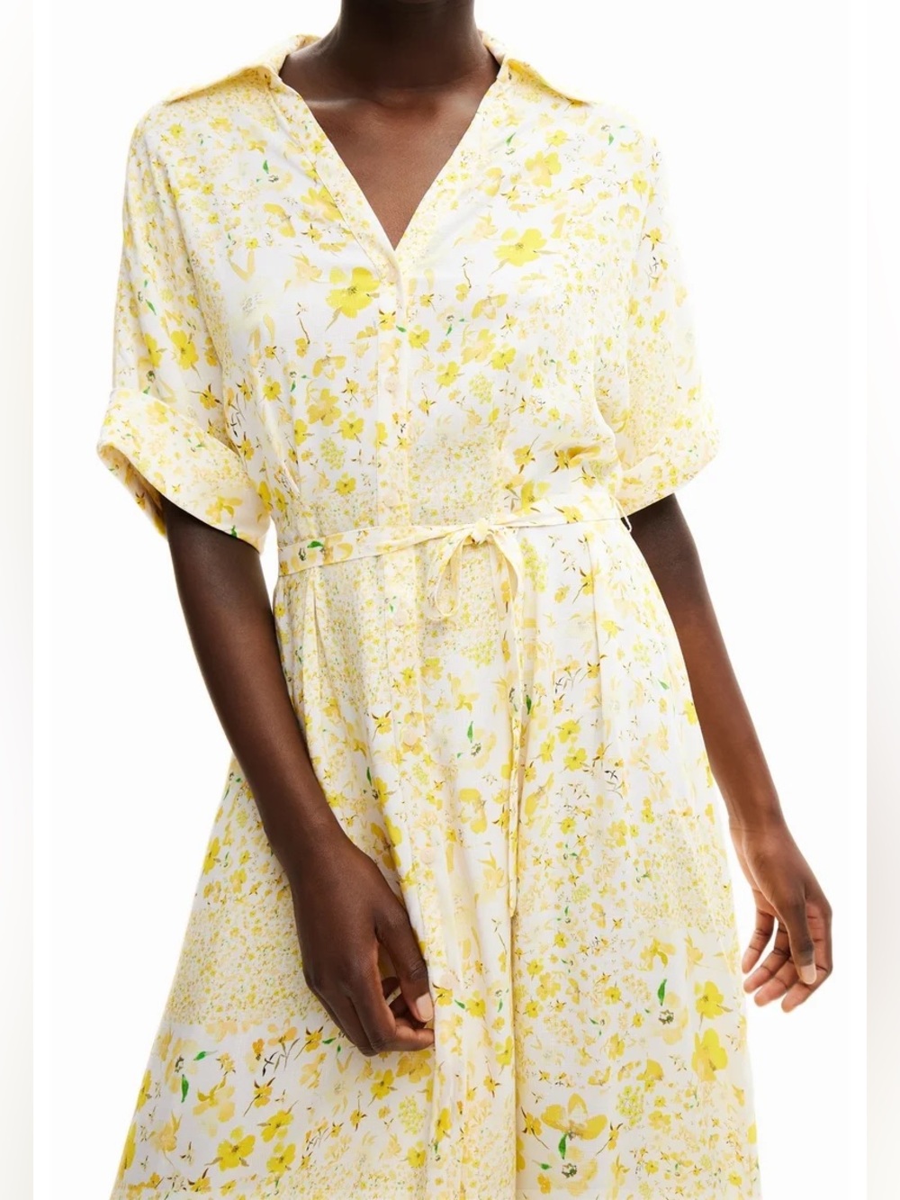 Desigual Women's Floral midi shirt dress